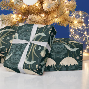 Elegant Wilde Bloemenweide Botanisch Patroon in Vo Cadeaupapier