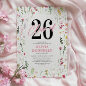 Elegant Wildflower 2026 Afstudeerfeest Kaart