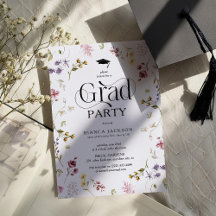 Elegant Wildflower Afstudeerfeest Diploma-uitreiki