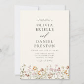 Elegant Wildflower All in One QR Code Wedding Kaart (Voorkant)