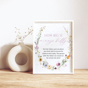 Elegant Wildflower Baby shower Game Poster