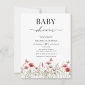 Elegant Wildflower Baby shower Kaart (Voorkant)
