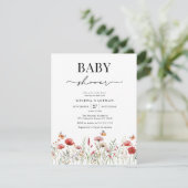 Elegant Wildflower Baby shower Kaart (Staand voorkant)