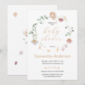 Elegant Wildflower Baby shower Script Kaart (Voorkant / Achterkant)