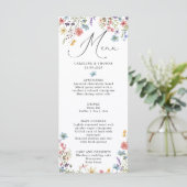 Elegant Wildflower Bloom Script Bruiloft Menu (Staand voorkant)
