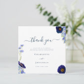 Elegant Wildflower Blue dank u Bedankkaart (Staand voorkant)