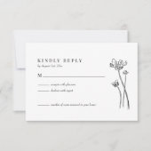 Elegant Wildflower Boho Wedding RSVP Kaart (Voorkant)