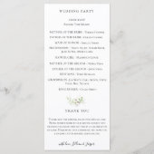 Elegant Wildflower Botanical Wedding Programme Programma (Achterkant)