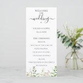 Elegant Wildflower Botanical Wedding Programme Programma (Staand voorkant)