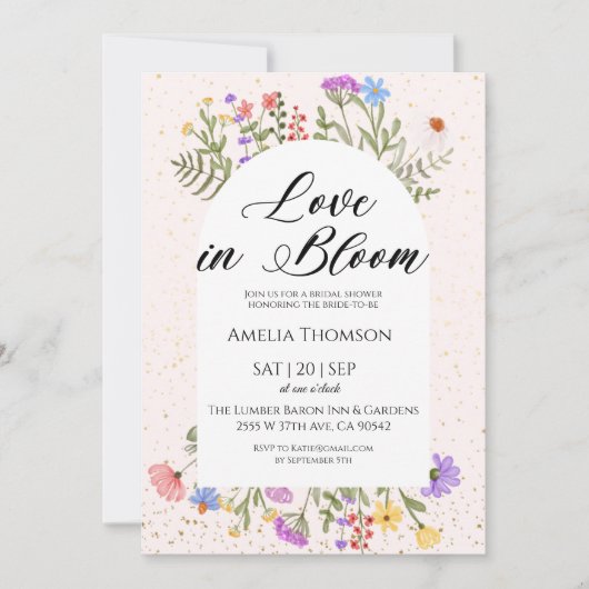 Elegant Wildflower Bridal Shower Invitation (Devant)