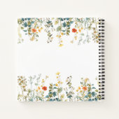 Elegant Wildflower bruiloft gastenboek Notitieboek (Achterkant)