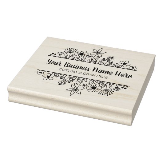 Elegant Wildflower Business Modern Script Rubberstempel (Stempel)