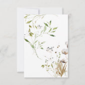 Elegant Wildflower Calligraphy Wedding RSVP Kaart (Achterkant)