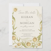 Elegant Wildflower Daisy Save the Date Invitation Kaart (Voorkant)