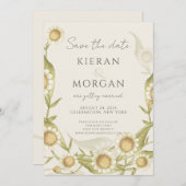 Elegant Wildflower Daisy Save the Date Invitation Kaart (Voorkant / Achterkant)