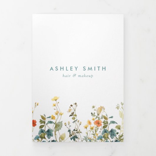 Elegant Wildflower Field Brochure Drieluik Programma (Cover)