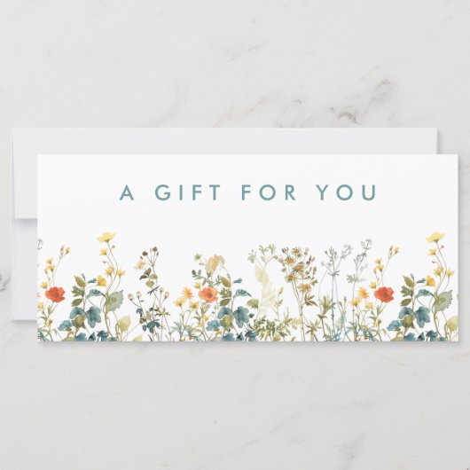 Elegant Wildflower Field Cadeaubon (Voorkant)