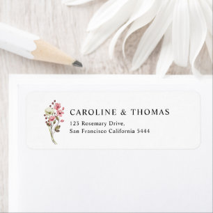 Elegant Wildflower Floral Blooms Wedding Address Etiket