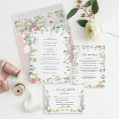 Elegant Wildflower Floral Wedding Kaart
