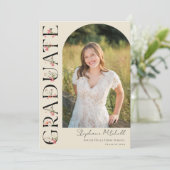 Elegant Wildflower Foto Afstuderen Aankondiging (Staand voorkant)