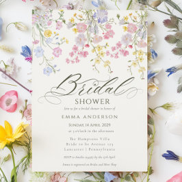 Elegant Wildflower Garden Bridal Shower Kaart