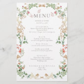 Elegant Wildflower Garden Floral Menu Card (Devant)