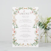 Elegant Wildflower Garden Floral Menu Card (Debout devant)