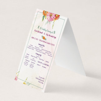 Elegant Wildflower Garden Wedding Programma