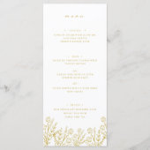 Elegant Wildflower Goud Wit Bruiloft Diner Menu (Voorkant)