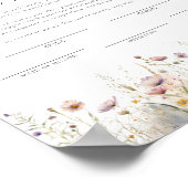 Elegant Wildflower huwelijksakte Poster (Hoek)