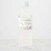 Elegant Wildflower Meadow Baby shower Waterfles Etiket (Voorkant)