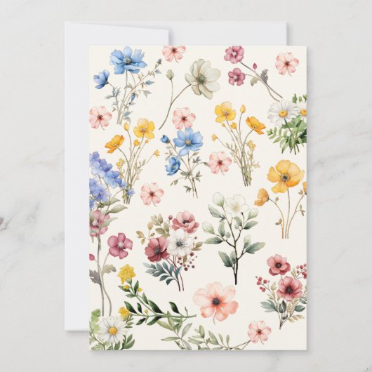 Elegant Wildflower Meadow Garden Afstuderen Aankondiging (Achterkant)