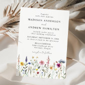 Elegant Wildflower Meadow Wedding Kaart