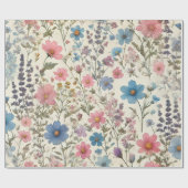 Elegant Wildflower Patroon Inpakpapier (Vlak)