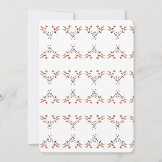 Elegant Wildflower Pattern Background Menu Kaart (Achterkant)