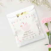 Elegant Wildflower Princess Swan Girl Baby shower Bedankzakje (Gezegeld)