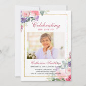 Elegant Wildflower Printable Funeral Programme Aankondiging (Voorkant)