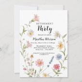 Elegant Wildflower Retirement party  Invitation (Devant)