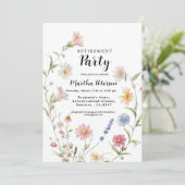 Elegant Wildflower Retirement party  Invitation (Debout devant)