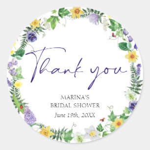 Elegant Wildflower Ronde Sticker