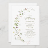 Elegant Wildflower Rustic Boho Baby shower Kaart (Voorkant / Achterkant)