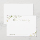 Elegant Wildflower Rustic Boho deelt een geheugenk Bedankkaart (Voorkant / Achterkant)