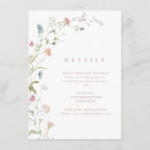 Elegant Wildflower Rustic Boho Wedding Details Informatiekaartje (Voorkant)