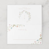Elegant Wildflower Rustic Boho Wedding Monogram (Buitenkant ongevouwen)