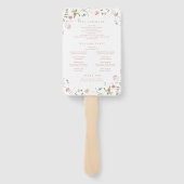 Elegant Wildflower Rustic Boho Wedding Programme Handwaaier (Achterkant)