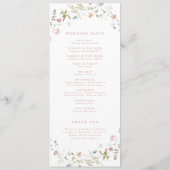 Elegant Wildflower Rustic Boho Wedding Programme Programma (Achterkant)