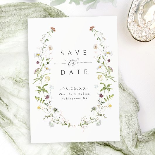Elegant Wildflower Rustic Boho Wedding Save The Date