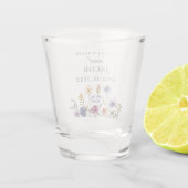 Elegant Wildflower Spring Wedding Personalized Shot Glas (Achterkant)
