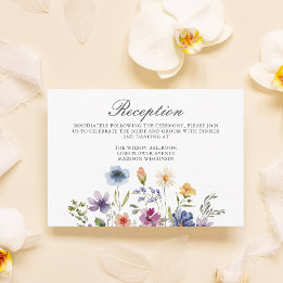 Elegant Wildflower Spring Wedding Reception Informatiekaartje