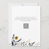 Elegant Wildflower Verlovingsfeest Kaart (Achterkant)